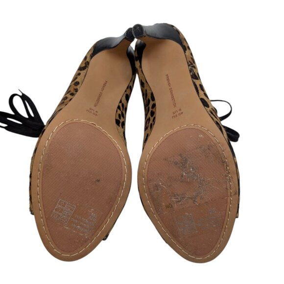 French Connection Quillan Ankle Boot Womens Leopard Calf Fur Leather Bootie Sz 9 - Picture 8 of 12